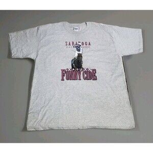 Saratoga Race Track T Shirt Race Course Funny Cide 2003 XL Gray
